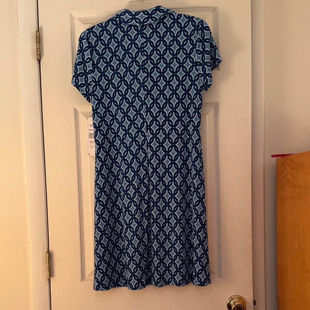 NWT MSK Blue Geometric Mini Dress - Picture 5 of 6